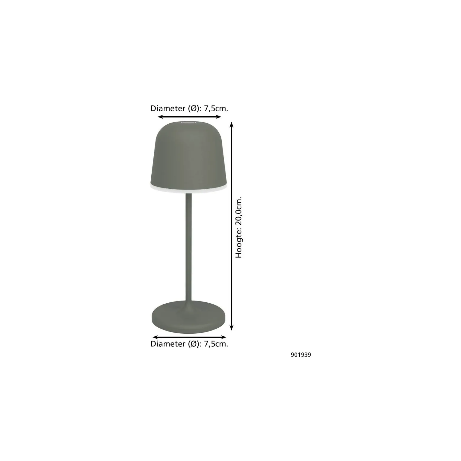 Eglo Bordslampa Mannera-S Aluminium Grön 1W 170lm - 825-830-840 CCT | IP54 - Touch Dimbar