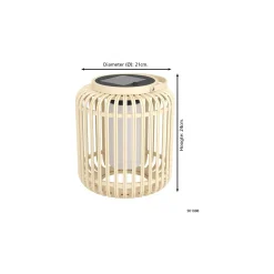 Eglo Bordslampa Marliano Solar Trä Brun 3W 300lm - 840 Kallvit | IP44