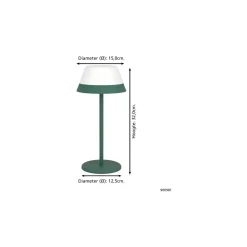 Eglo Bordslampa Meggiano Grön 1W 170lm - 830 Varm Vit | IP54 - Touch Dimbar