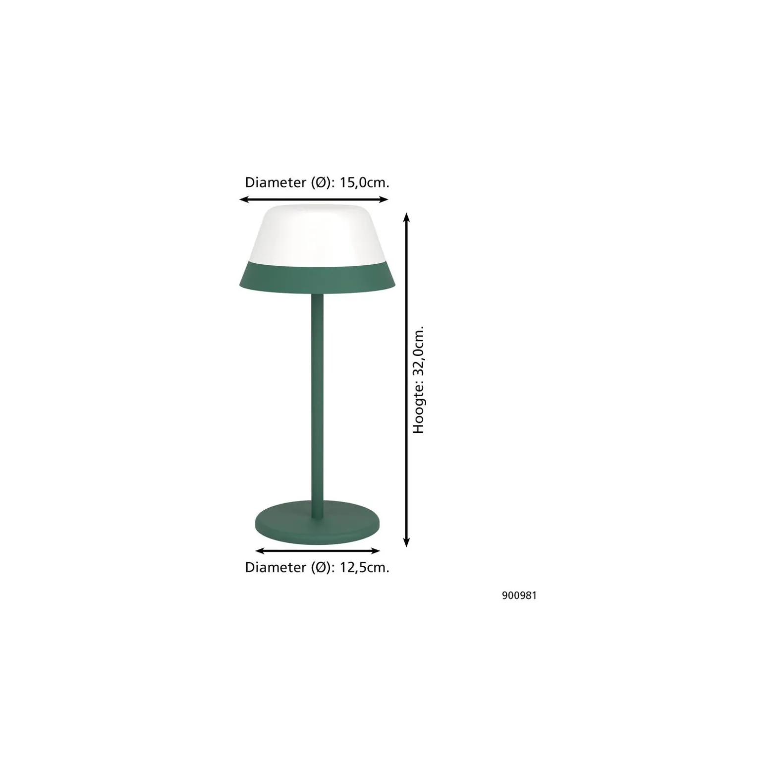 Eglo Bordslampa Meggiano Grön 1W 170lm - 830 Varm Vit | IP54 - Touch Dimbar
