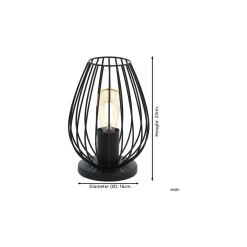 Eglo Bordslampa Newtown Stål Svart | IP20 - Passande för 1x E27