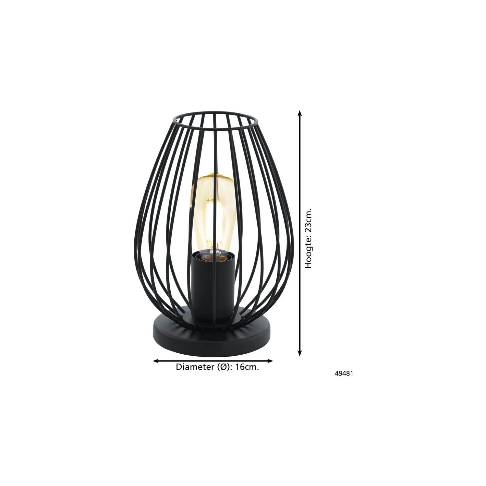 Eglo Bordslampa Newtown Stål Svart | IP20 - Passande för 1x E27