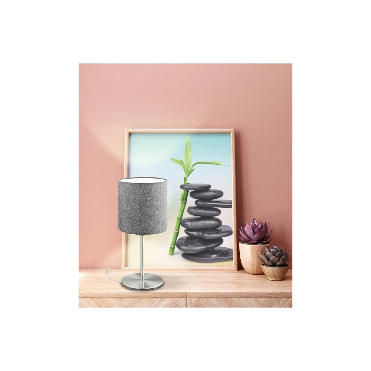 Eglo Bordslampa Pasteri Stål Satin Nickel | IP20 - Passande för 1x E27