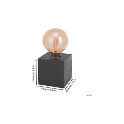 Eglo Bordslampa Prestwick 2 Trä Svart | IP20 - Passande för 1x E27