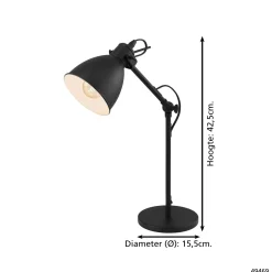 Eglo Bordslampa Priddy Stål Svart | Passande För 1x E27