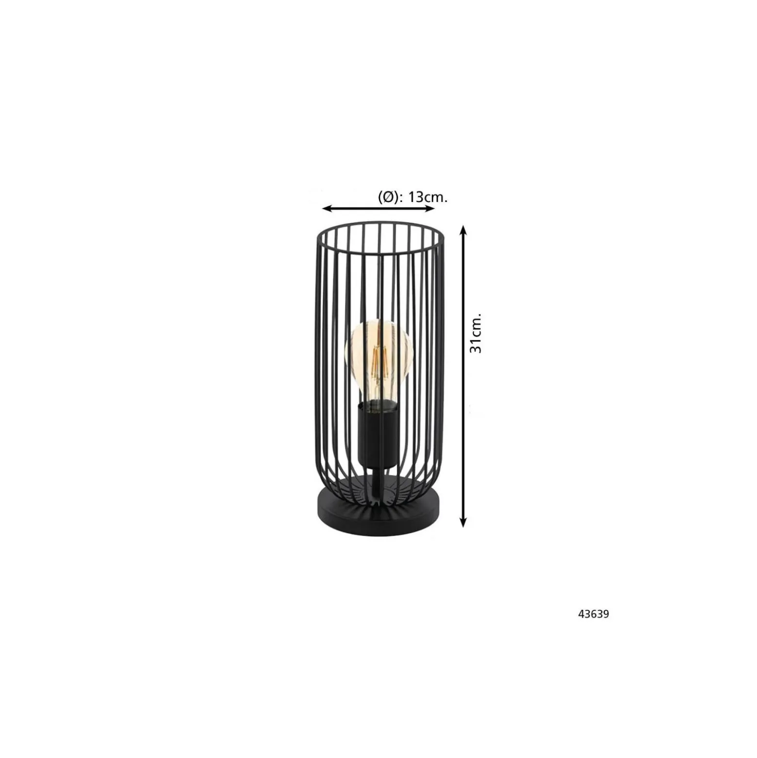 Eglo Bordslampa Roccamena Stål Svart | Passande för 1x E27