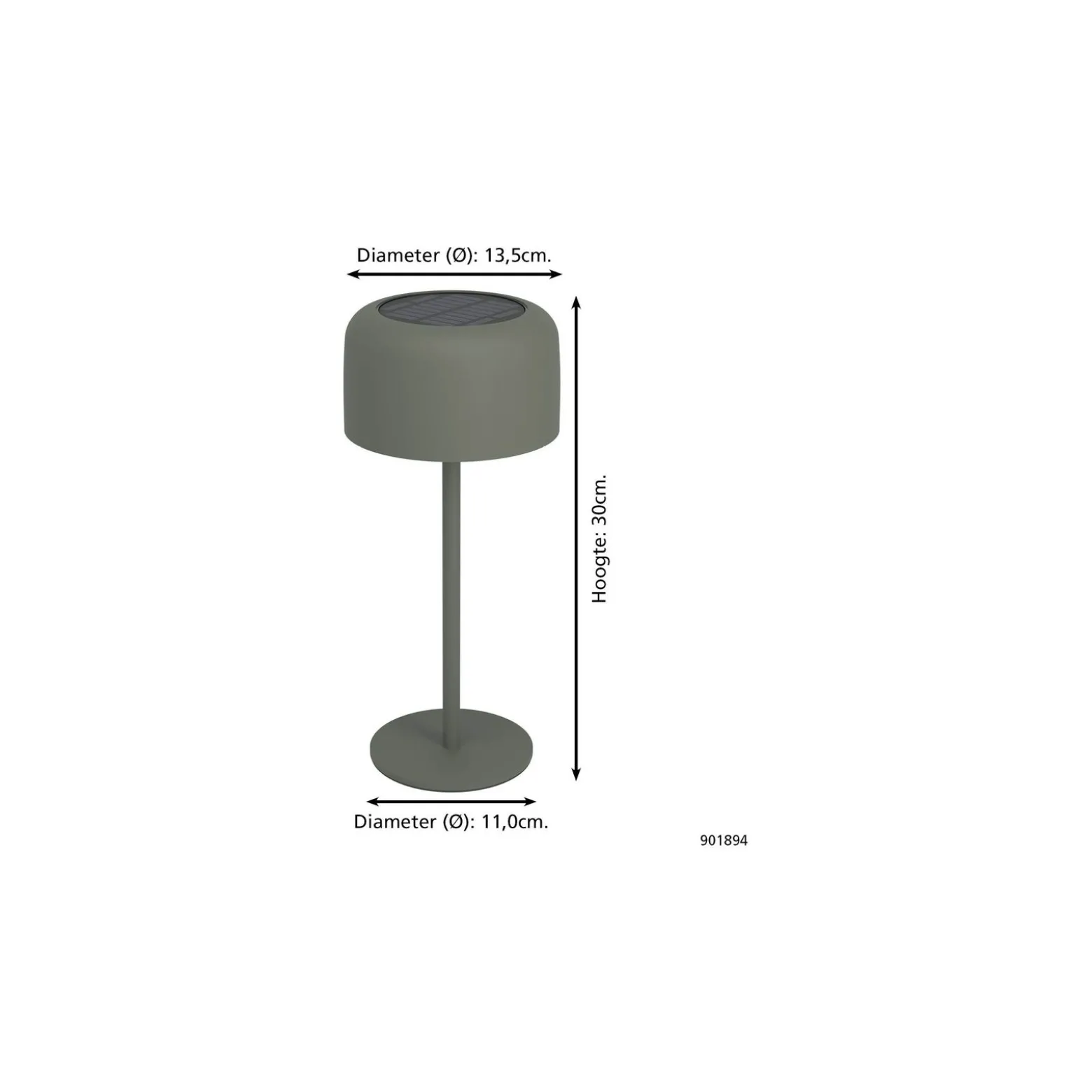 Eglo Bordslampa Roccanova Solar Stål Grön 2W 270lm - 830 Varm Vit | IP44 - Touchdimmerbar - USB-C