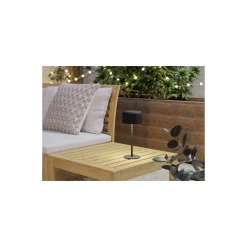 Eglo Bordslampa Roccanova Solar Stål Svart 2W 270lm - 830 Varm Vit | IP44 - Touchdimmerbar - USB-C
