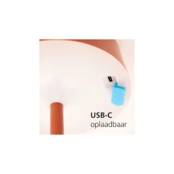 Eglo Bordslampa Simeri Solar Stål Apelsin 3W 250lm - 830-860 Justerbar Vit | IP44 - Touchdimmerbar - USB-C