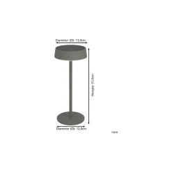 Eglo Bordslampa Simeri Solar Stål Grön 3W 250lm - 830-860 Justerbar Vit | IP44 - Touchdimmerbar - USB-C