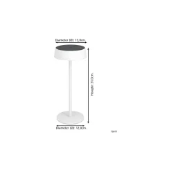 Eglo Bordslampa Simeri Solar Stål Vit 3W 250lm - 830-860 Justerbar Vit | IP44 - Touchdimmerbar - USB-C