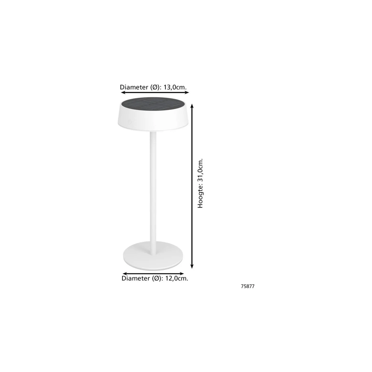 Eglo Bordslampa Simeri Solar Stål Vit 3W 250lm - 830-860 Justerbar Vit | IP44 - Touchdimmerbar - USB-C