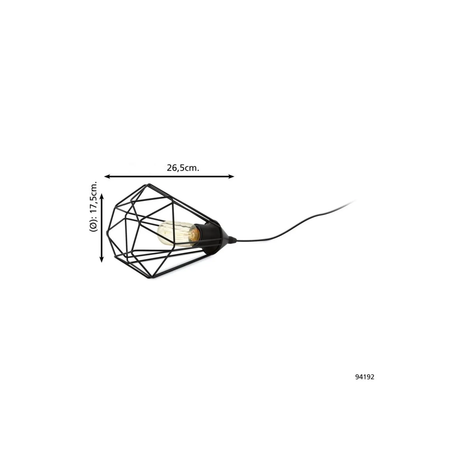 Eglo Bordslampa Tarbes Stål Svart | Passande för 1x E27