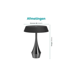 Eglo Bordslampa Turcio Stål Svart 5W 310lm - 825-830-840 CCT | IP44 - Touch Dimbar - USB-C