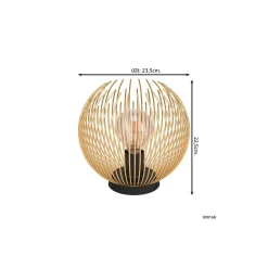 Eglo Bordslampa Venezuela Svart, Guld | Passande för 1x E27
