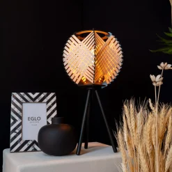 Eglo Bordslampa Waverton Stål Svart Trä | Passande För 1x E27