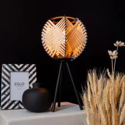 Eglo Bordslampa Waverton Stål Svart Trä | Passande För 1x E27