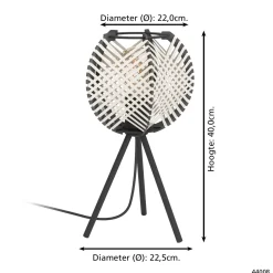 Eglo Bordslampa Waverton Stål Svart Trä | Passande För 1x E27