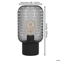 Eglo Bordslampa Wrington Stål Svart | Passande För 1x E27