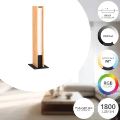 Eglo Connect.Z Smart Bordslampa Anchorena-Z Trä Svart 16W 1800lm - 827-865 Justerbar Vit | Dimbar