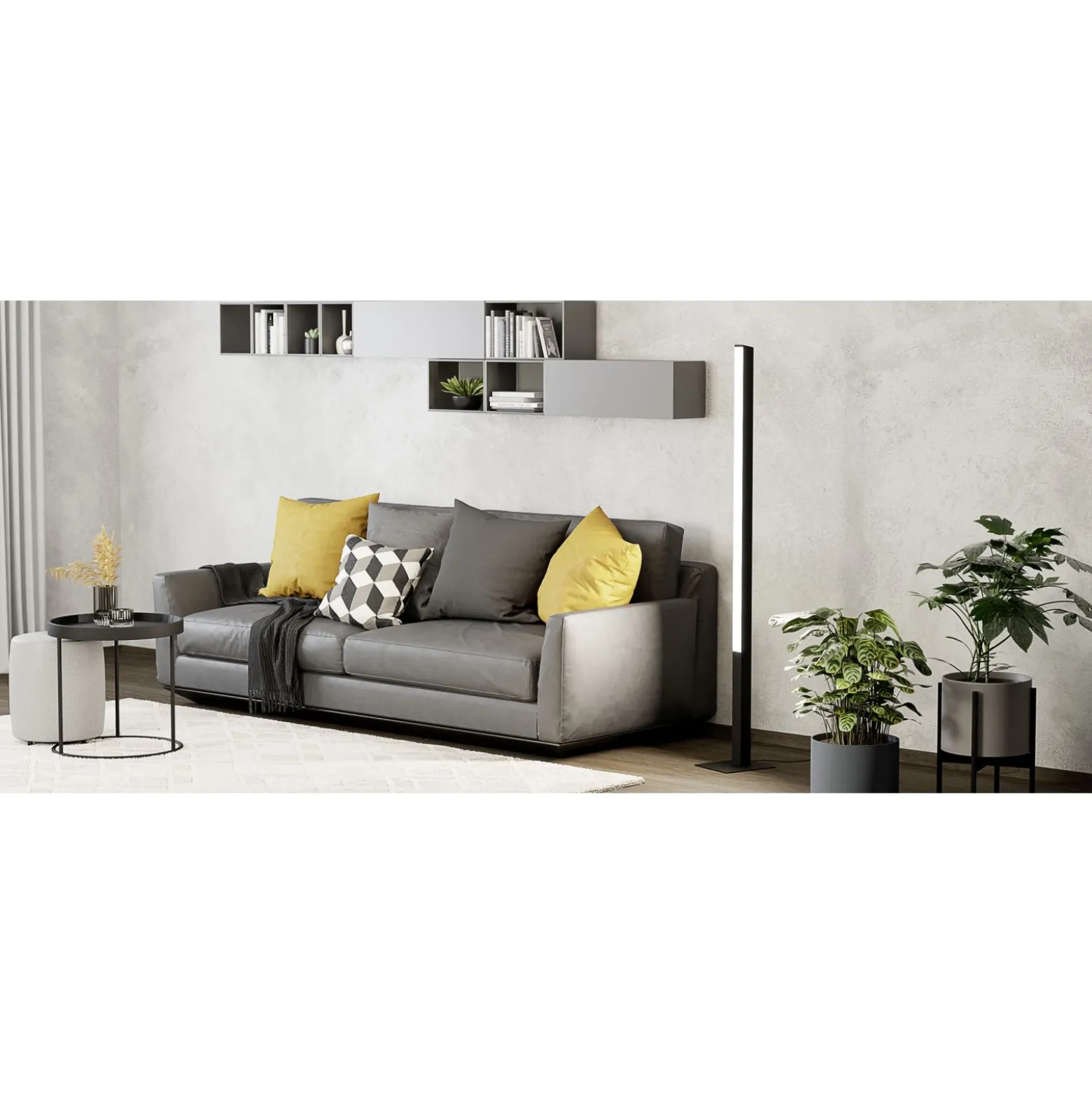 Eglo Connect.Z Smart Golvlampa Simolaris-Z Aluminium Svart 34W 3960lm - 827-865 Justerbar Vit | Dimbar