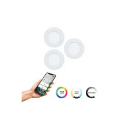 Eglo Connect.Z Smart Infälld Spot Badrumsbelysning Fueva 6-Z Plast Vit 8.4W 1020lm - 827-865 Justerbar Vit + RGB | Dimbar