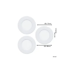 Eglo Connect.Z Smart Infälld Spot Badrumsbelysning Fueva 6-Z Plast Vit 8.4W 1020lm - 827-865 Justerbar Vit + RGB | Dimbar