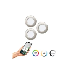 Eglo Connect.Z Smart Infälld Spot Badrumsbelysning Fueva 6-Z Plast Satin Nickel 8.4W 1020lm - 827-865 Justerbar Vit + RGB | Dimbar