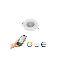 Eglo Connect.Z Smart Infälld Spot Carosso-Z Aluminium Vit 4.7W 345lm - 827-865 Justerbar Vit + RGB | Dimbar