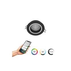 Eglo Connect.Z Smart Infälld Spot Carosso-Z Aluminium Svart 4.7W 345lm - 827-865 Justerbar Vit + RGB | Dimbar