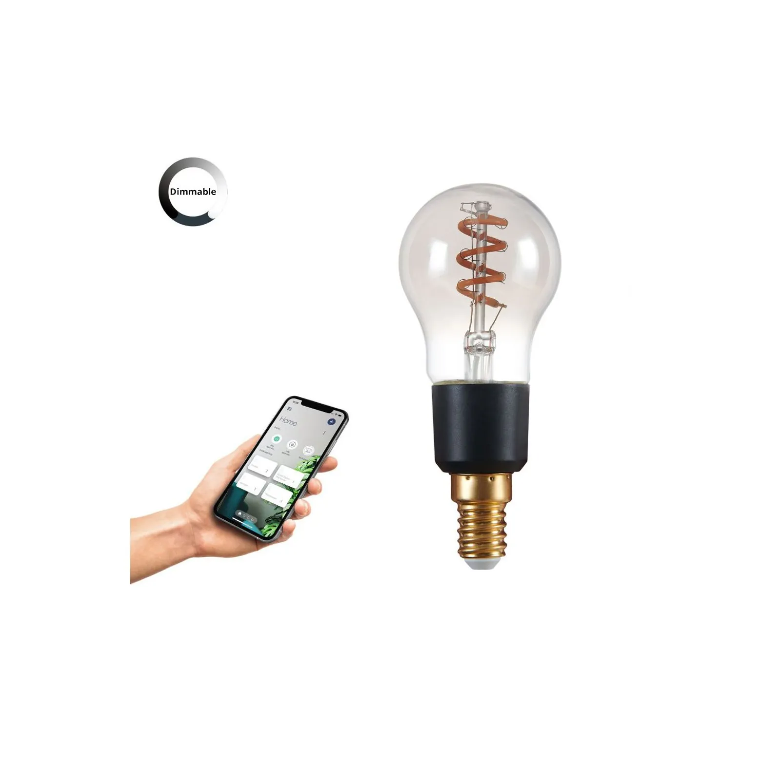 Eglo Connect.Z Smart LED Boll E14 Filament Smokey 4W 150lm - 820 Extra Varm Vit | Dimbar - Ersättare 15W