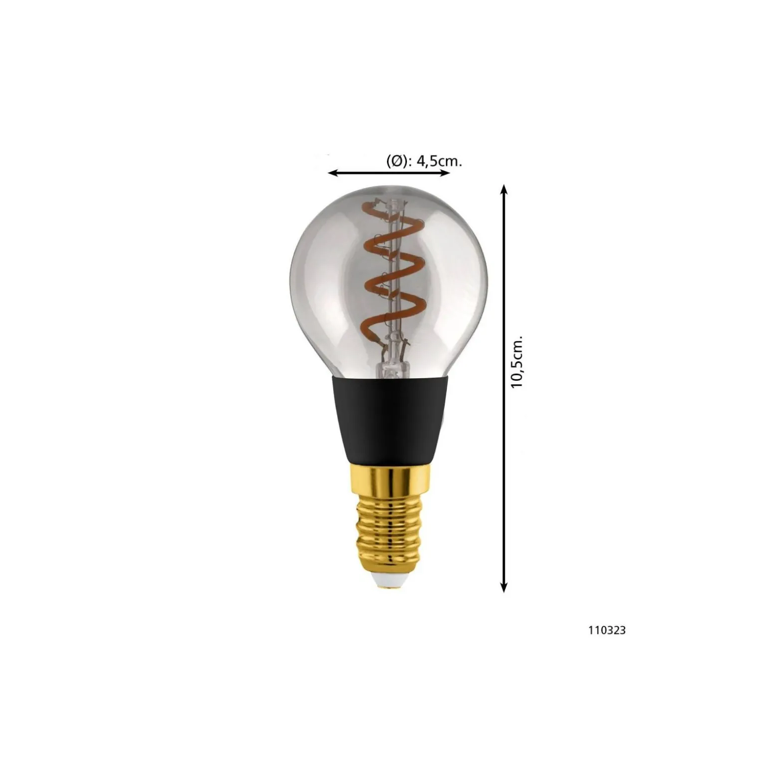 Eglo Connect.Z Smart LED Boll E14 Filament Smokey 4W 150lm - 820 Extra Varm Vit | Dimbar - Ersättare 15W