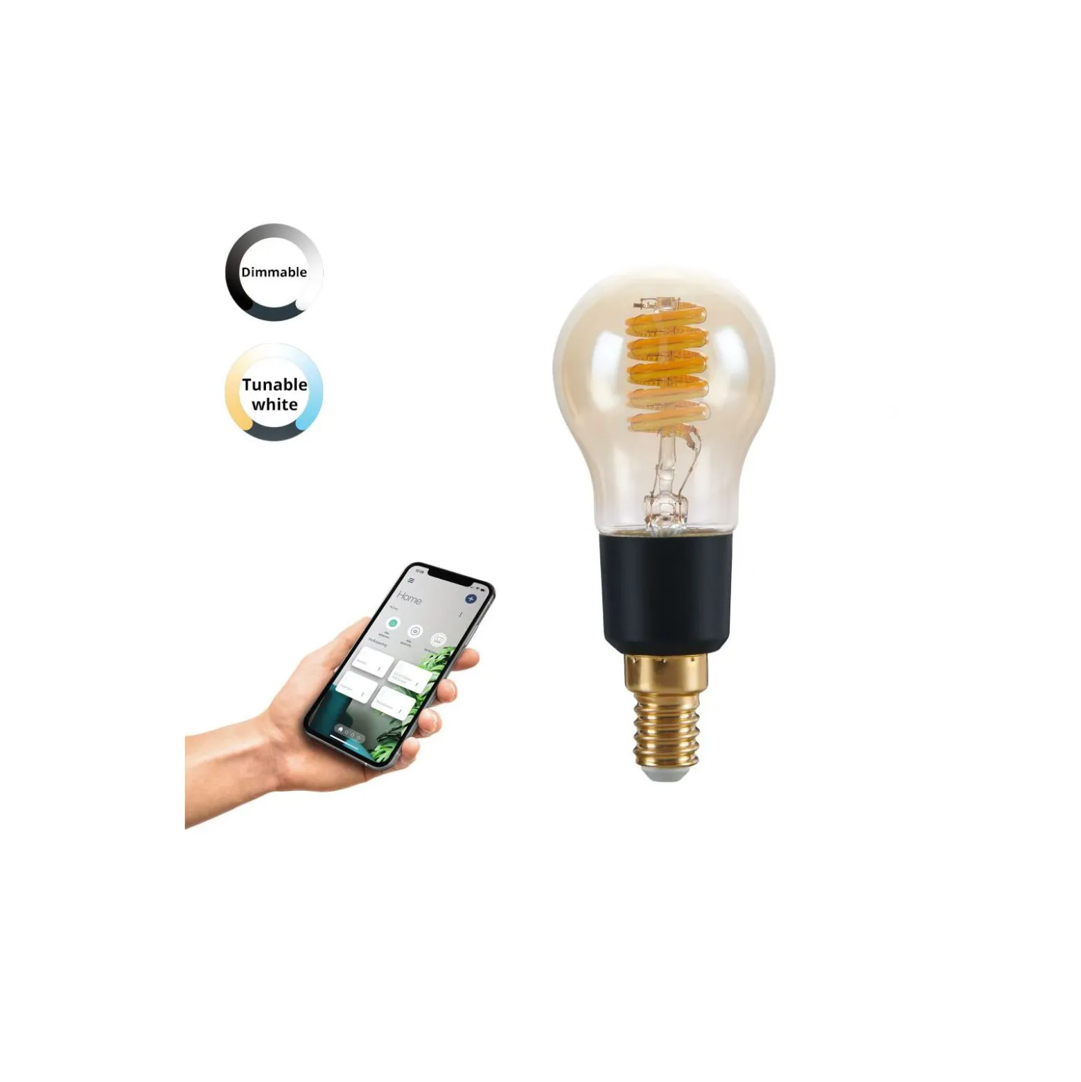 Eglo Connect.Z Smart LED Boll E14 Filament Ambar 4.9W 320lm - 827-865 Justerbar Vit | Dimbar - Ersättare 25W