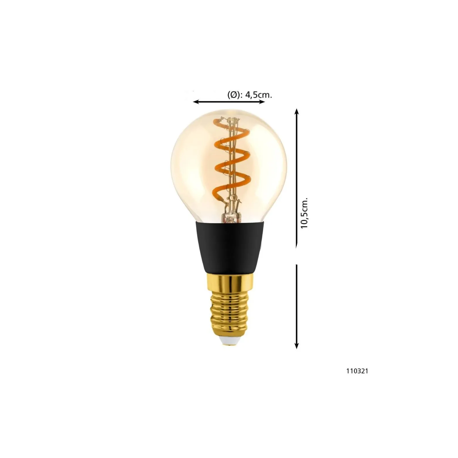 Eglo Connect.Z Smart LED Boll E14 Filament Ambar 4.9W 320lm - 827-865 Justerbar Vit | Dimbar - Ersättare 25W