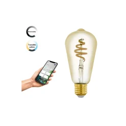 Eglo Connect.Z Smart LED Edison E27 Filament Ambar 4.9W 360lm - 827-865 Justerbar Vit | Dimbar - Ersättare 25W