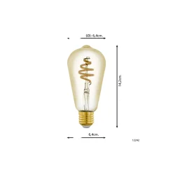 Eglo Connect.Z Smart LED Edison E27 Filament Ambar 4.9W 360lm - 827-865 Justerbar Vit | Dimbar - Ersättare 25W