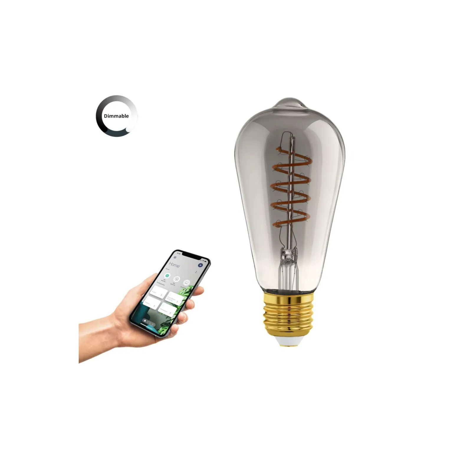 Eglo Connect.Z Smart LED Edison E27 Filament Smokey 4W 150lm - 820 Extra Varm Vit | Dimbar - Ersättare 15W