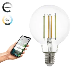 Eglo Connect.Z Smart LED E27 Globe Filament Klar 6W 806lm - 822-865 Justerbar Vit | Dimbar - Ersättare 60W