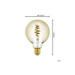 Eglo Connect.Z Smart LED Globe E27 Filament Ambar 4.9W 360lm - 827-865 Justerbar Vit | Dimbar - Ersättare 25W