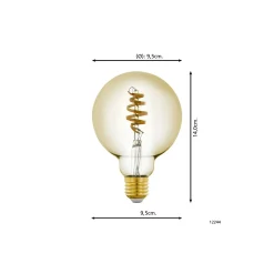 Eglo Connect.Z Smart LED Globe E27 Filament Ambar 4.9W 360lm - 827-865 Justerbar Vit | Dimbar - Ersättare 25W