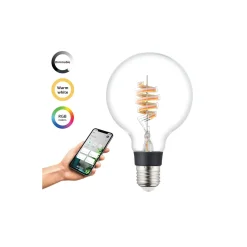 Eglo Connect.Z Smart LED Globe E27 Filament Klar 4.9W 400lm - 830 Varm Vit + RGB | Dimbar - Ersättare 40W
