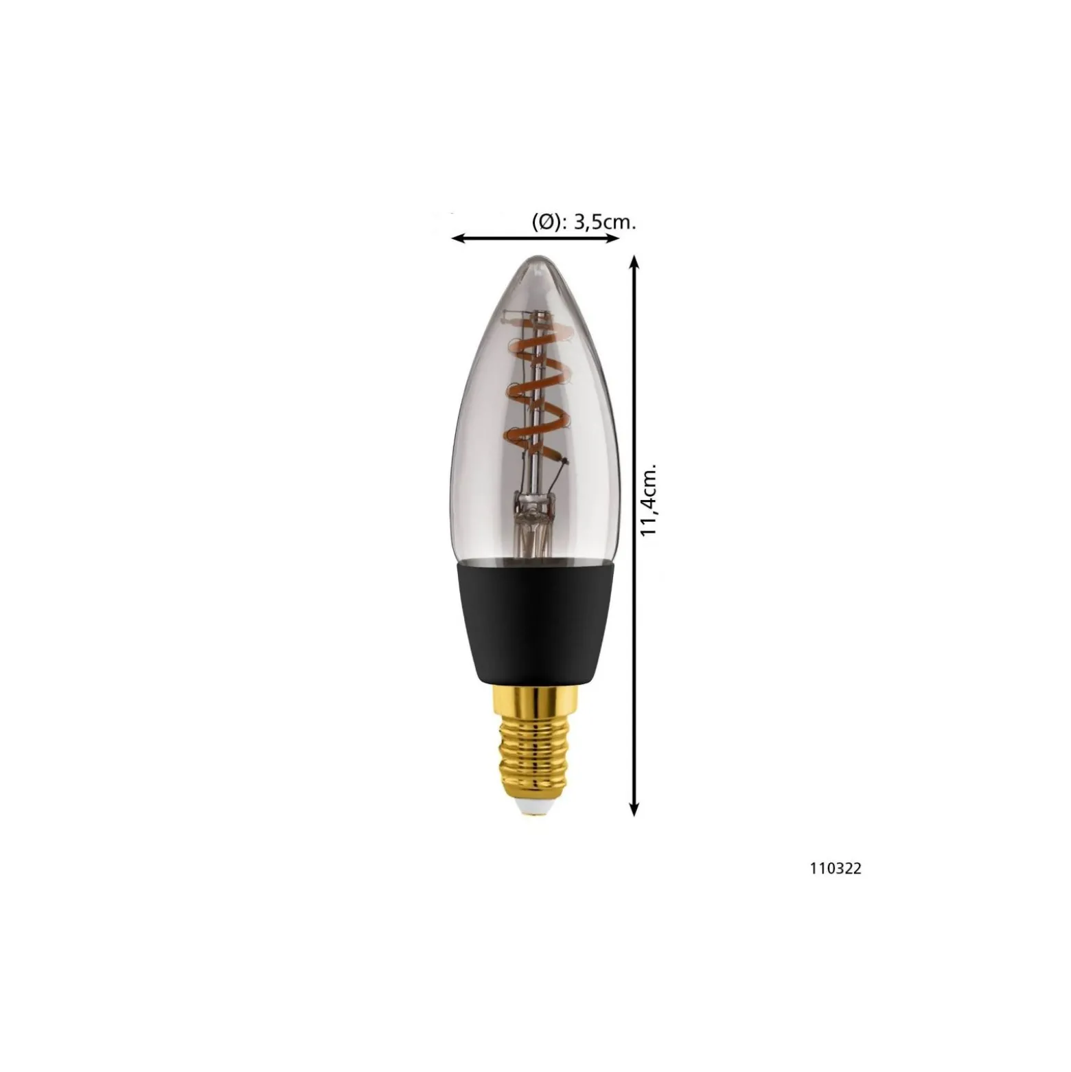Eglo Connect.Z Smart LED Kronljus E14 Filament Smokey 4W 150lm - 820 Extra Varm Vit | Dimbar - Ersättare 15W