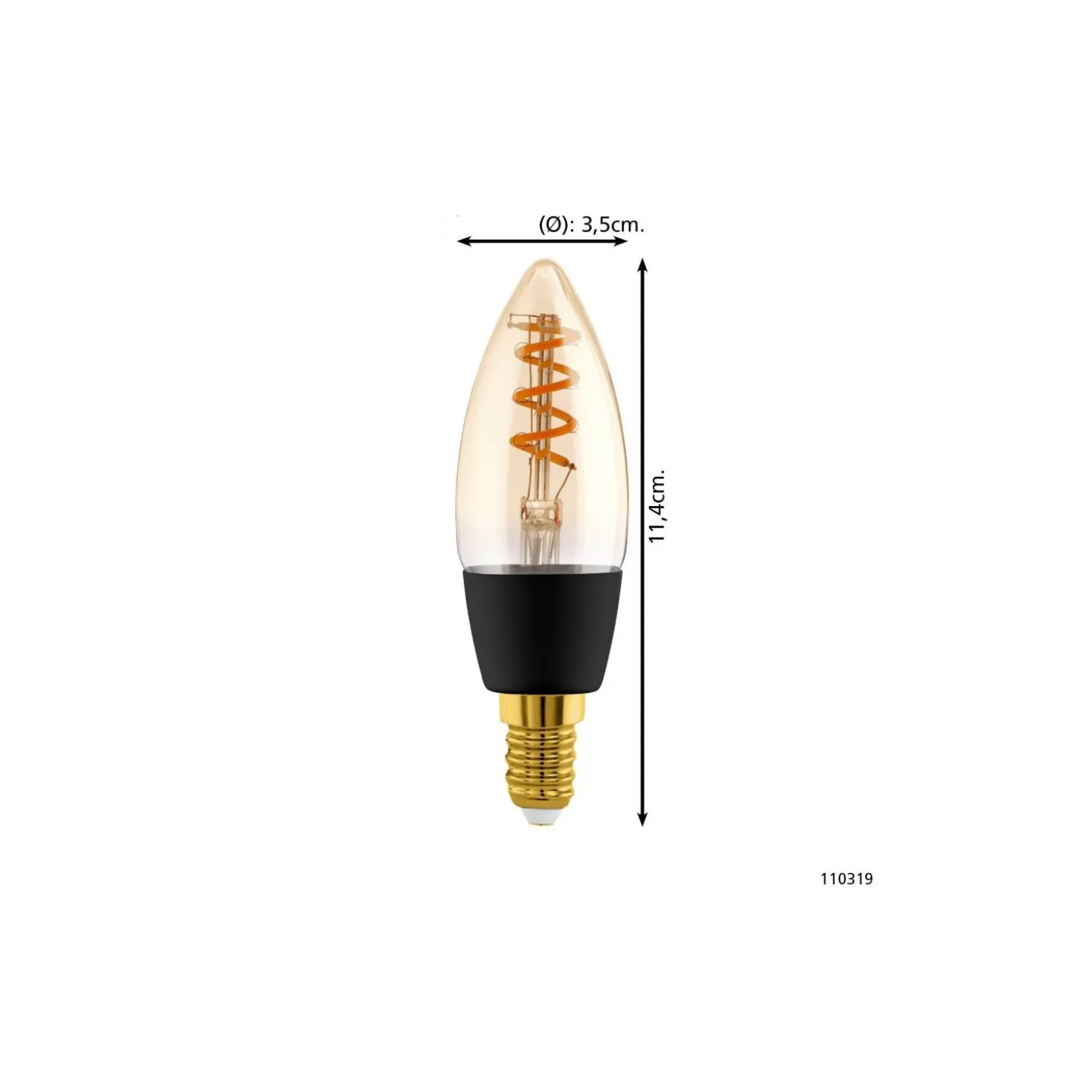 Eglo Connect.Z Smart LED Kronljus E14 Filament Ambar 4.9W 320lm - 827-865 Justerbar Vit | Dimbar - Ersättare 25W