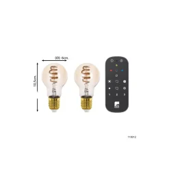 Eglo Connect.Z Smart LED Päron E27 Filament Ambar 9.8W 360lm - 822-865 Justerbar Vit | Dimbar - Ersättare 25W
