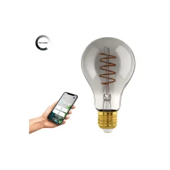 Eglo Connect.Z Smart LED Päron E27 Filament Smokey 4W 150lm - 820 Extra Varm Vit | Dimbar - Ersättare 15W