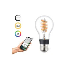 Eglo Connect.Z Smart LED Päron E27 Filament Klar 4.9W 320lm - 830 Varm Vit + RGB | Dimbar - Ersättare 25W