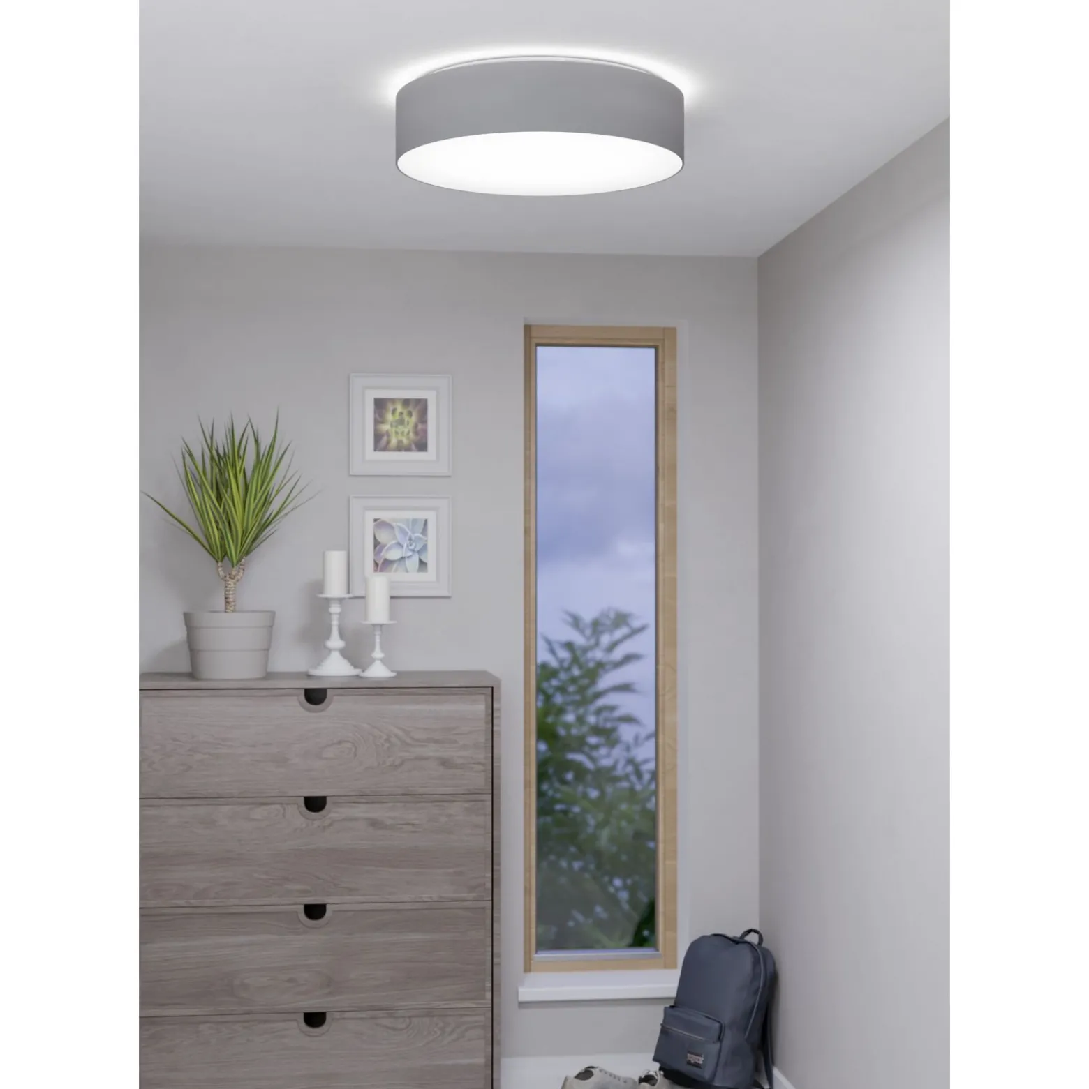 Eglo Connect.Z Smart Taklampa Romaro-Z Stål Vit 35W 3500lm - 827-865 Justerbar Vit | 570mm - Dimbar
