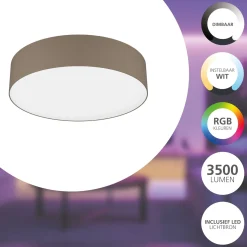 Eglo Connect.Z Smart Taklampa Romaro-Z Stål Vit 35W 3500lm - 827-865 Justerbar Vit | 570mm - Dimbar