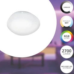 Eglo Connect.Z Smart Taklampa Stål Vit 7W 900lm - 827-865 Justerbar Vit + RGB | 430mm - Dimbar