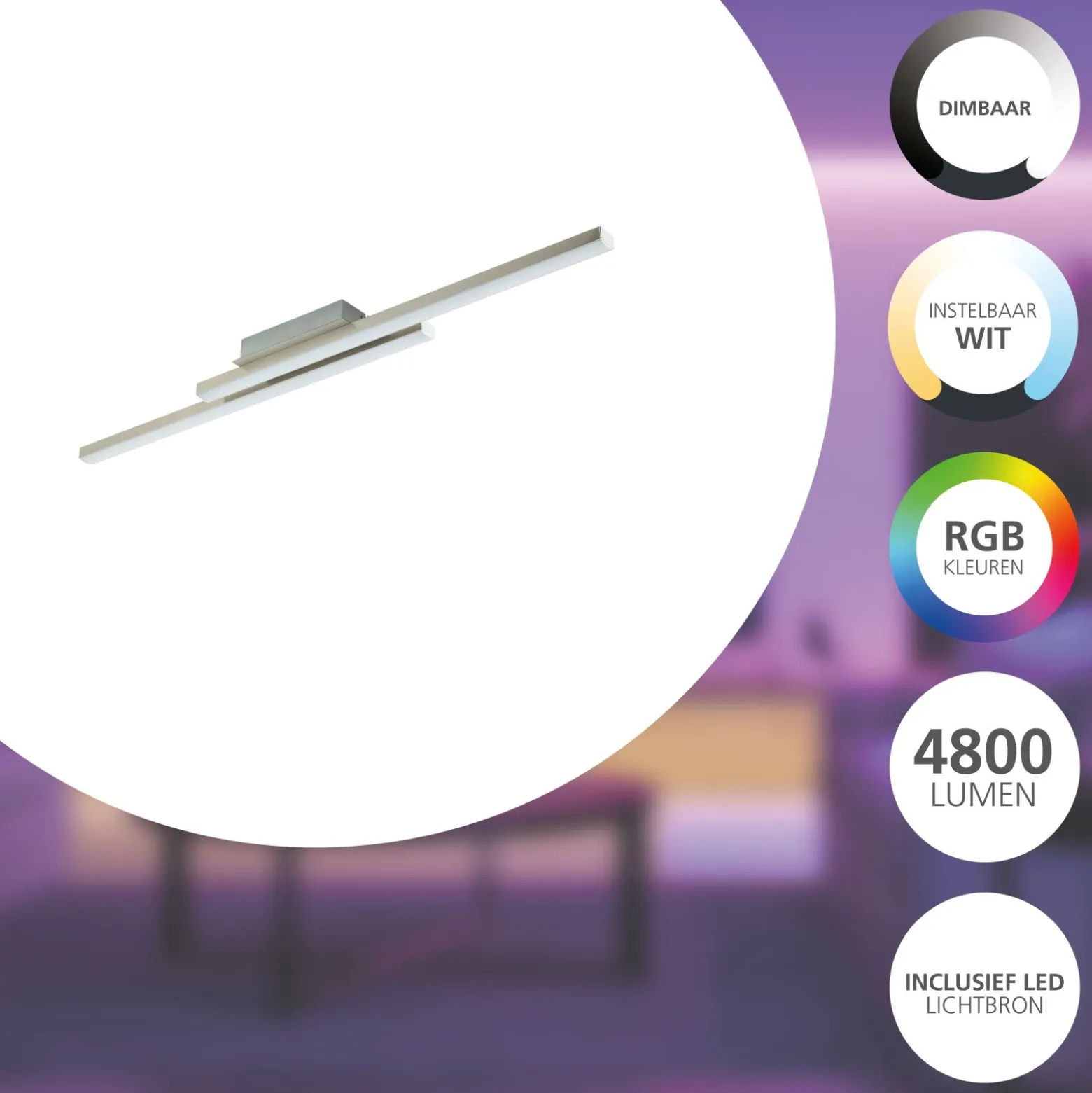 Eglo Connect.Z Smart Taklampa Fraioli-Z Aluminium Vit 17W 2100lm - 827-865 Justerbar Vit | Dimbar